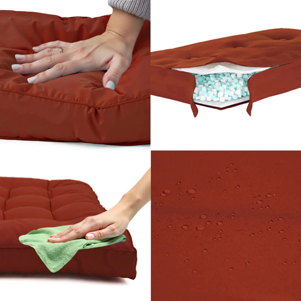 Ensemble Coussins Palette 120x80 Terracotta - Imperméable & Épais 15cm