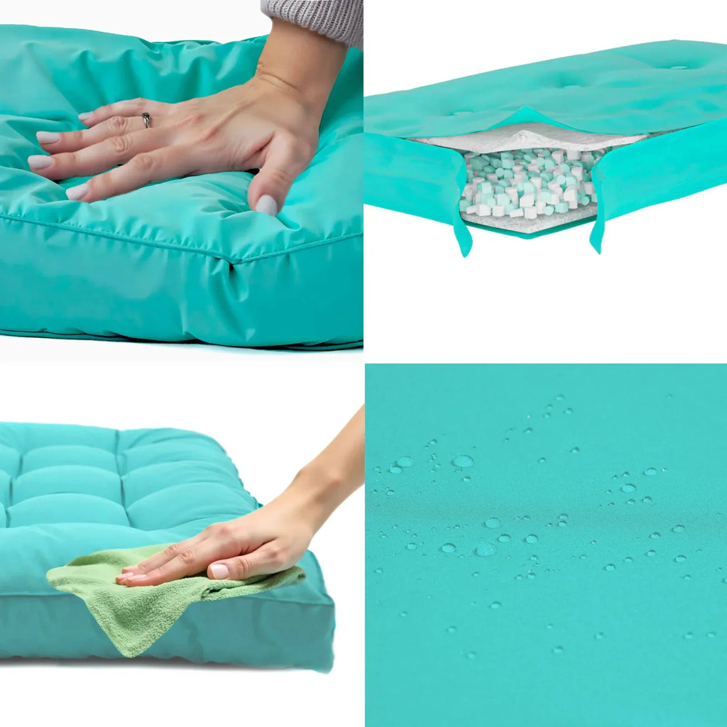 Matelas Bain de Soleil 185x60 Bleu Caraïbes - Épais 12cm & Imperméable