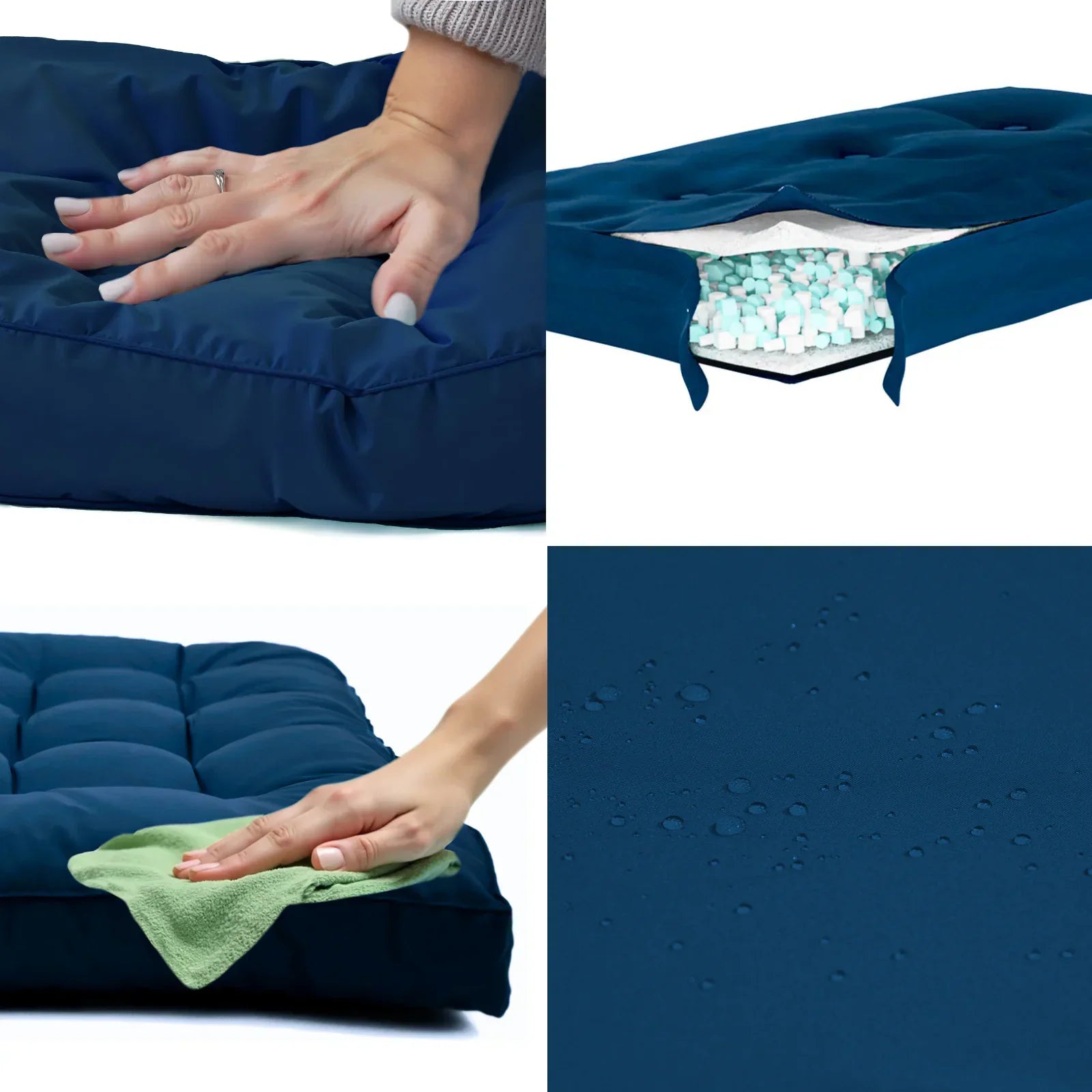 Matelas Bain de Soleil 185x60 Bleu Pétrole - Épais 12cm & Imperméable
