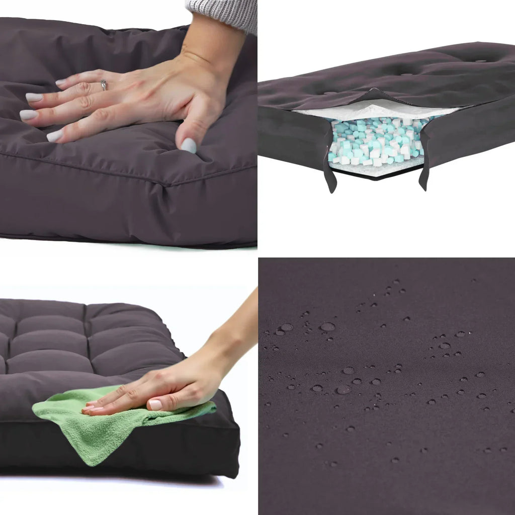 Matelas Bain de Soleil 185x60 - Épais 12cm & Imperméable (Transat) Gris Carbone