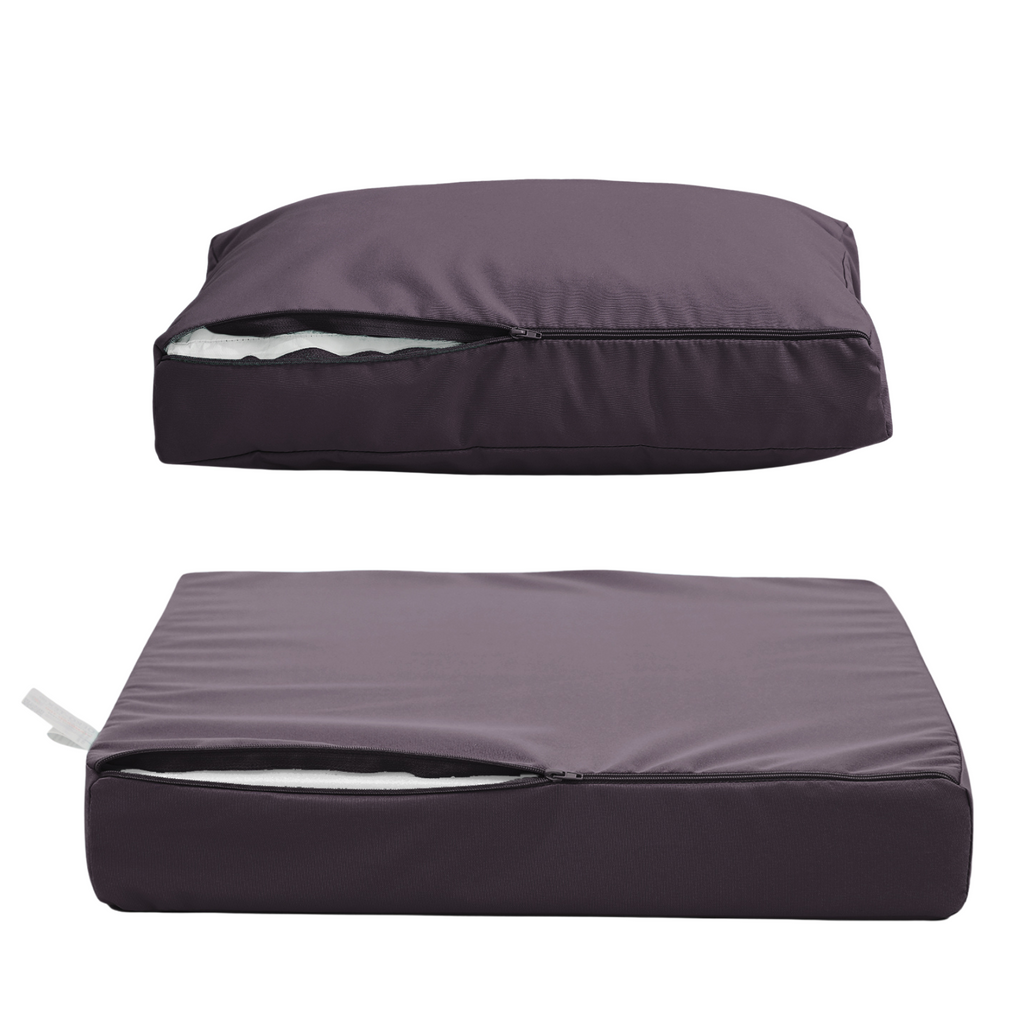 Ensemble Coussins Salon Jardin 60x60 Gris Carbone - Déhoussable & Anti-UV (Assise + Dossier)