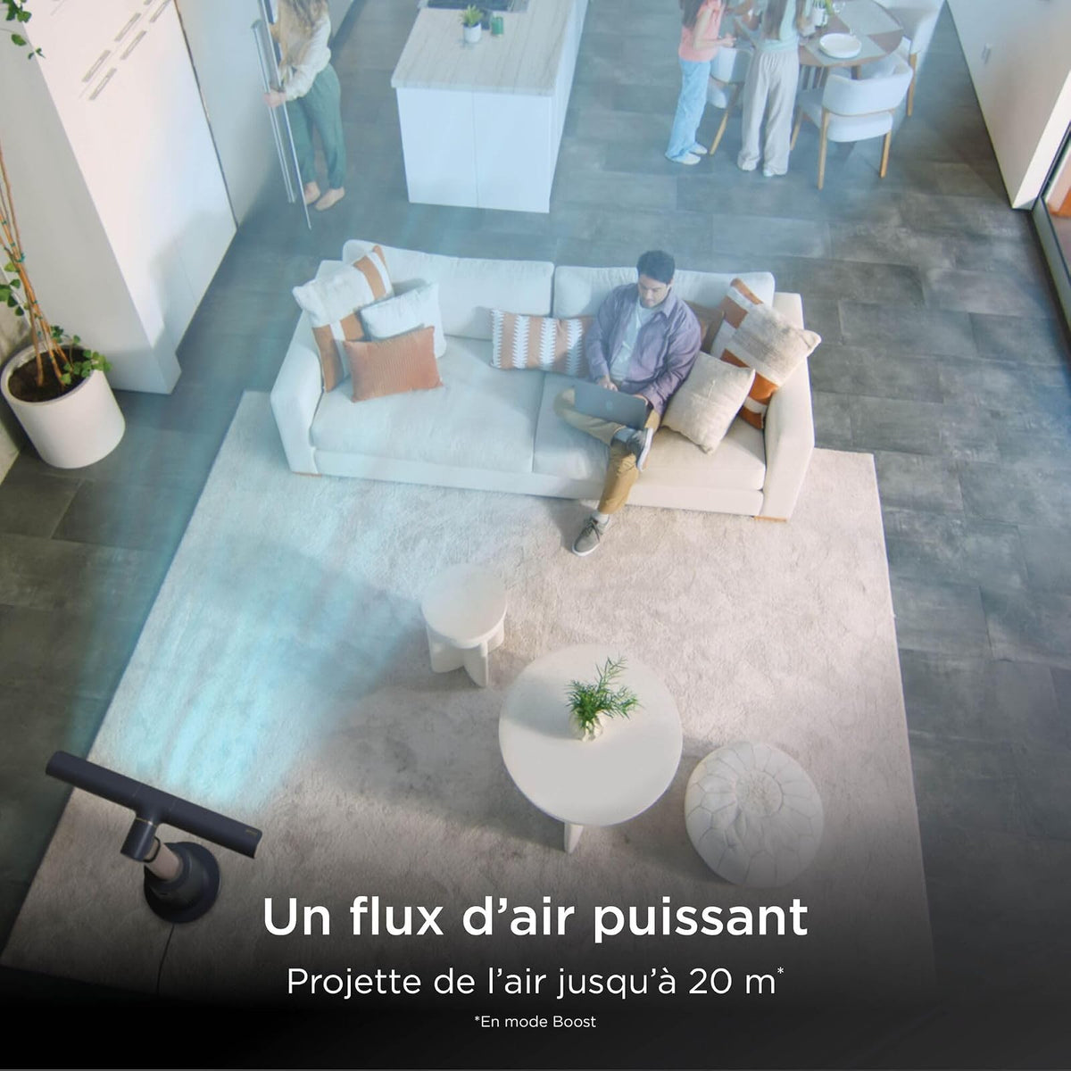 Ventilateur sans pales PivotAir : un flux d'air puissant jusqu'à 20 m