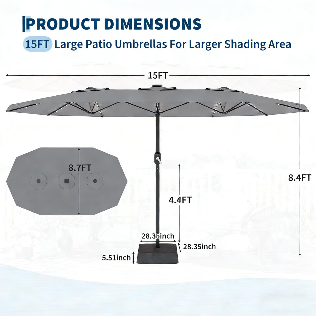 Parasol Rectangulaire LED