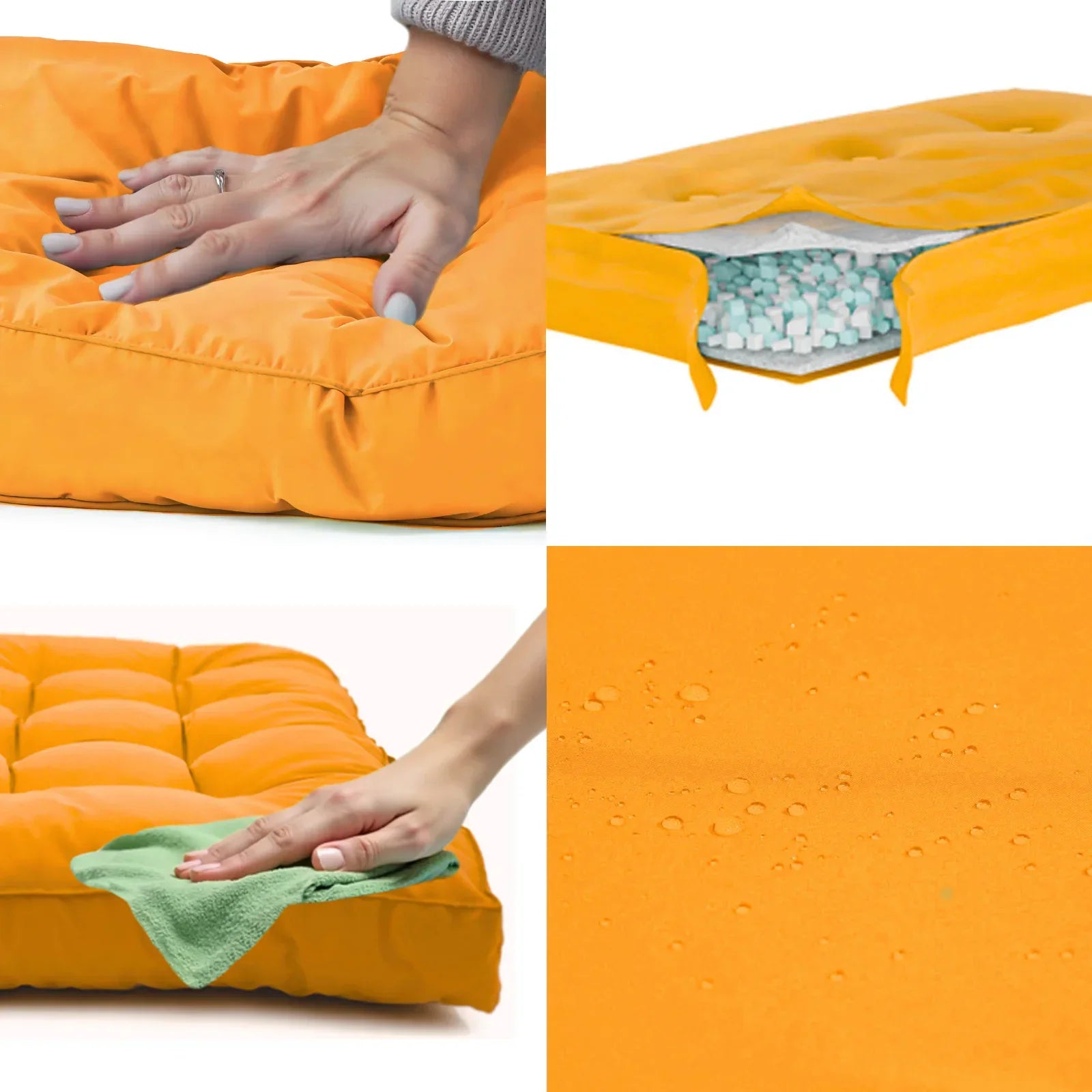 Ensemble Coussins Palette 120x80 Jaune Miel - Imperméable & Épais 15cm