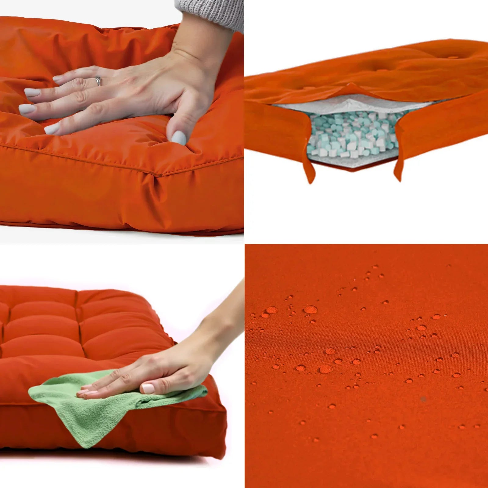 Ensemble Coussins Palette 120x80 Orange - Imperméable & Épais 15cm