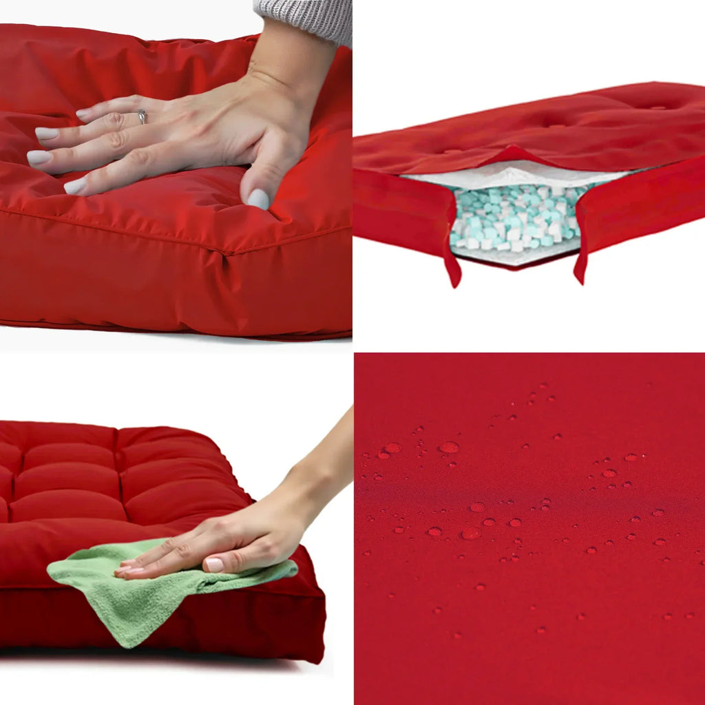 Matelas Bain de Soleil 185x60 Rouge Piment - Épais 12cm & Imperméable