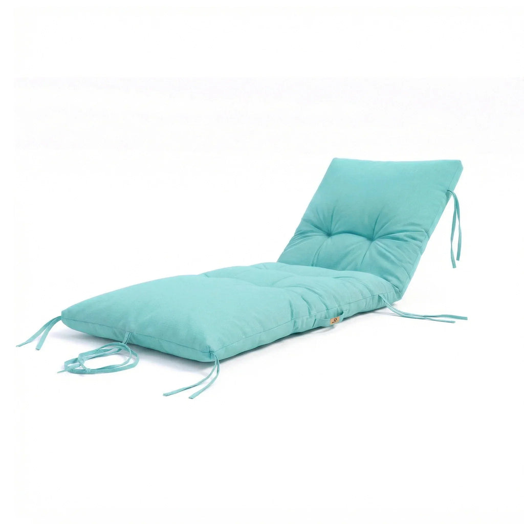 Matelas Bain de Soleil 185x60 Bleu Caraïbes - Épais 12cm & Imperméable