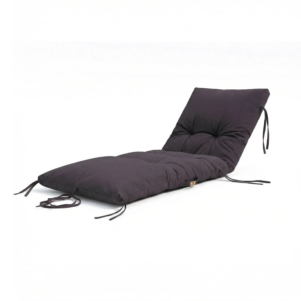 Matelas Bain de Soleil 185x60 - Épais 12cm & Imperméable (Transat) Gris Carbone