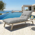 Matelas Bain de Soleil 185x60 Gris Galet - Épais 12cm & Imperméable