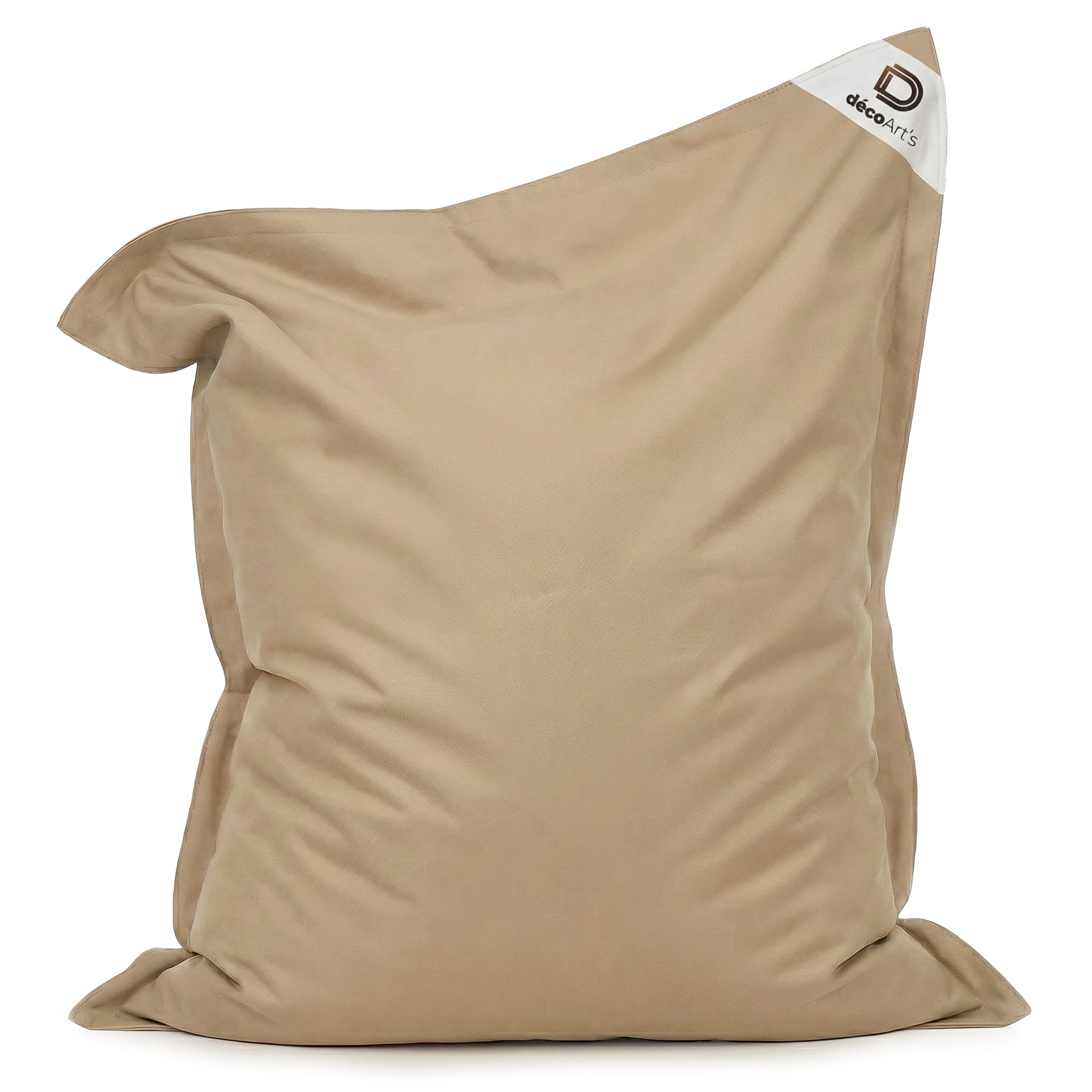 Pouf Géant XXL 180x140 Beige - Waterproof & Déhoussable (Mousse)
