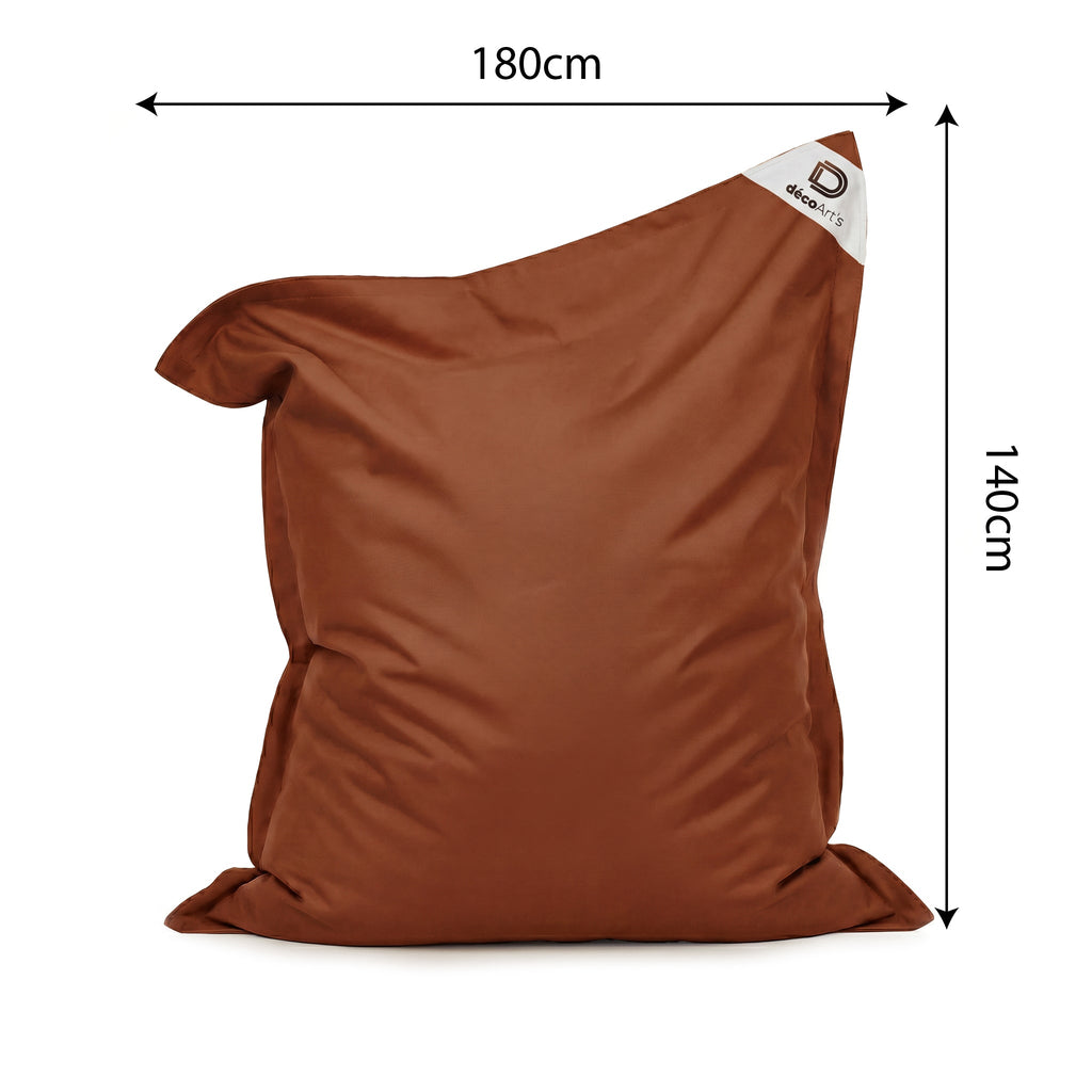 Pouf Géant XXL 180x140 Terracotta - Waterproof & Déhoussable (Mousse)