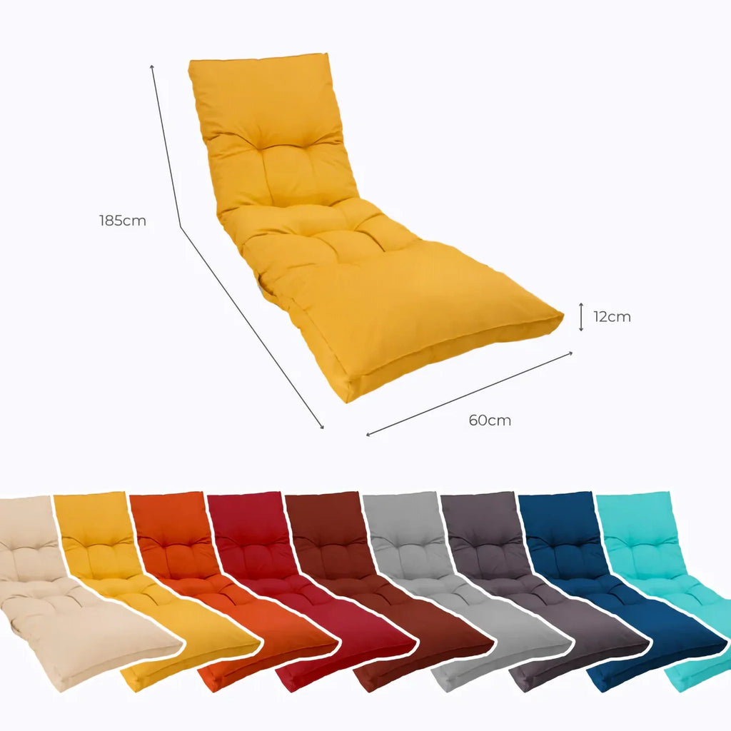 Matelas Bain de Soleil 185x60 Jaune Miel - Épais 12cm & Imperméable