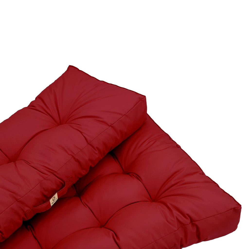 Ensemble Coussins Palette 120x80 - Imperméable & Épais 15cm Rouge Piment