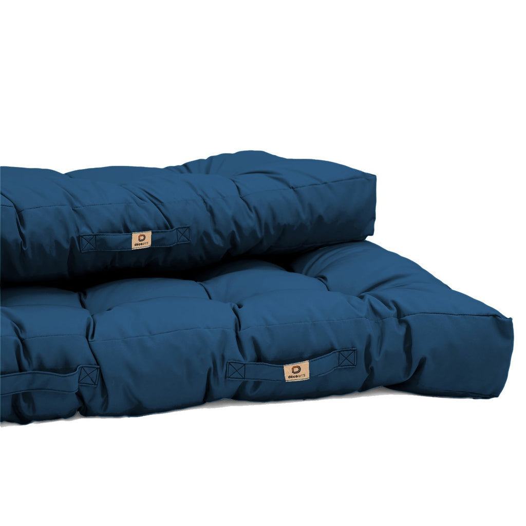 Ensemble Coussins Palette 120x80 Bleu Pétrole - Imperméable & Épais 15cm