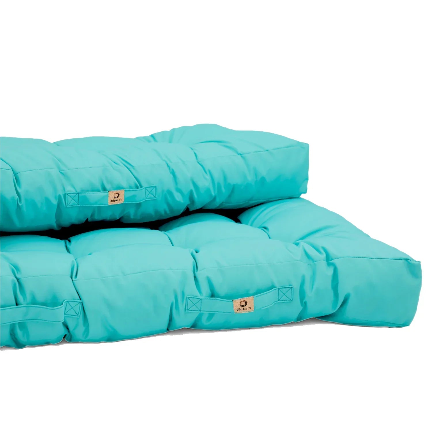 Ensemble Coussins Palette 120x80 Bleu Caraïbes - Imperméable & Épais 15cm