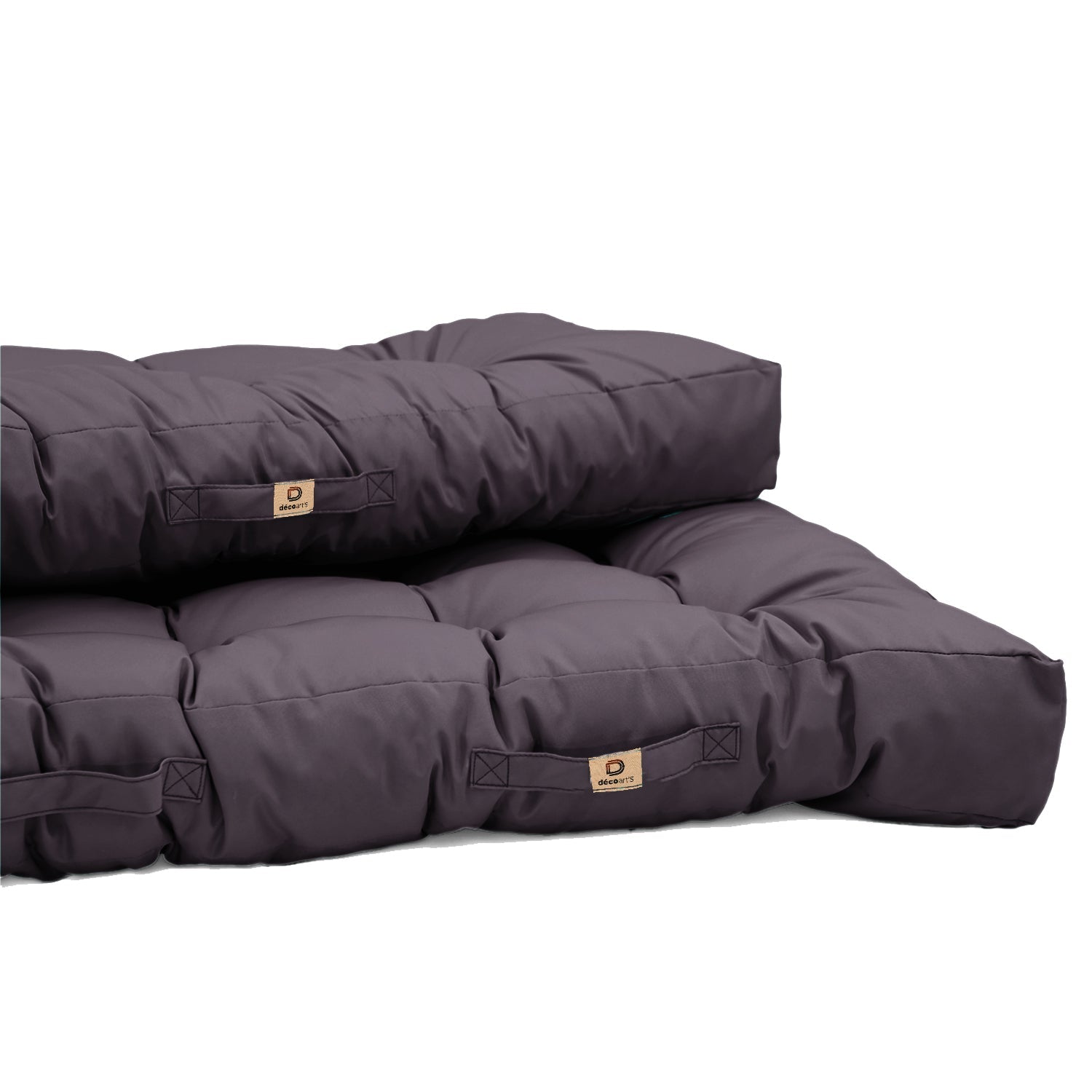 Ensemble Coussins Palette 120x80 Gris Carbone - Imperméable & Épais 15cm