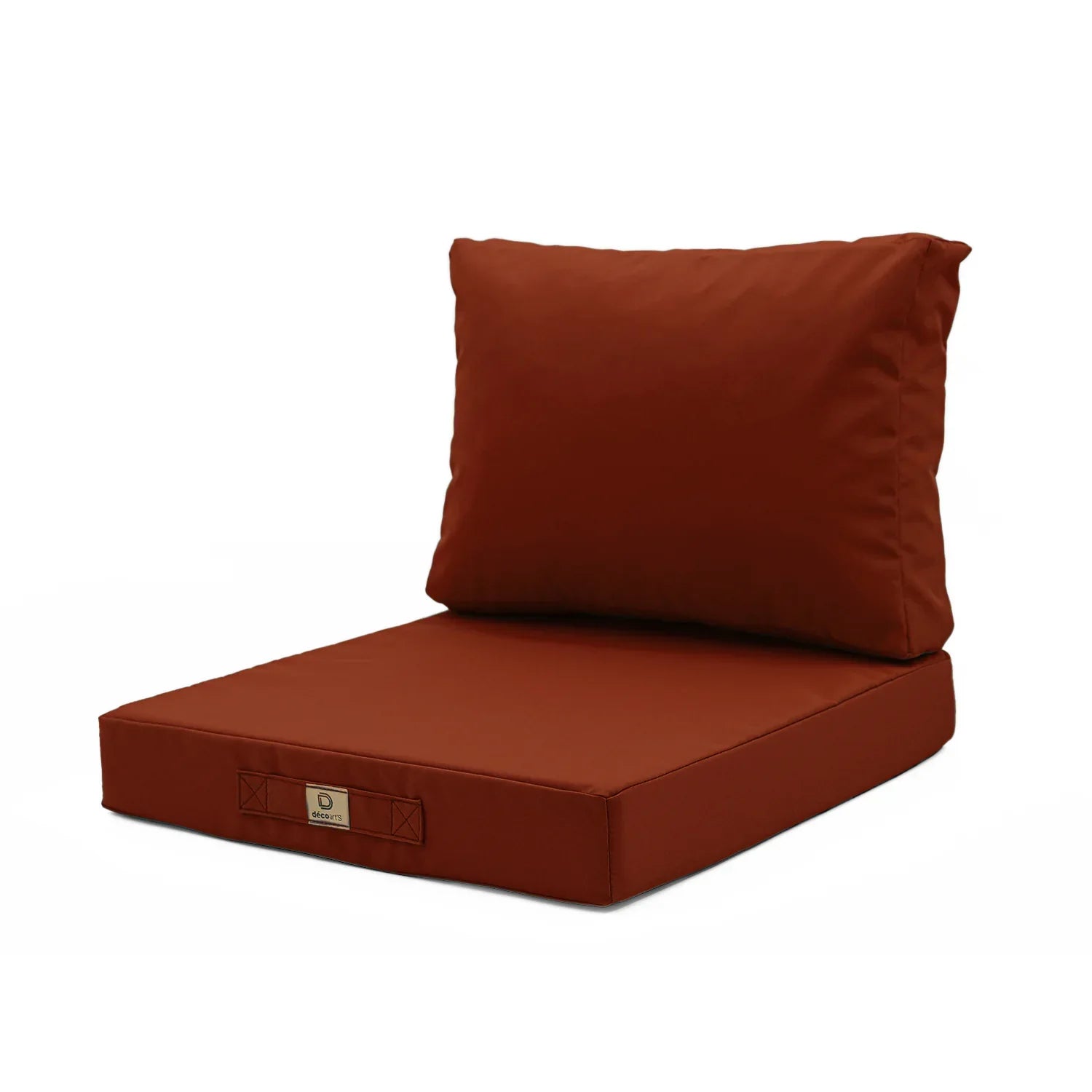 Ensemble Coussins Salon Jardin 50x50 Terracotta - Déhoussable & Anti-UV (Assise + Dossier)