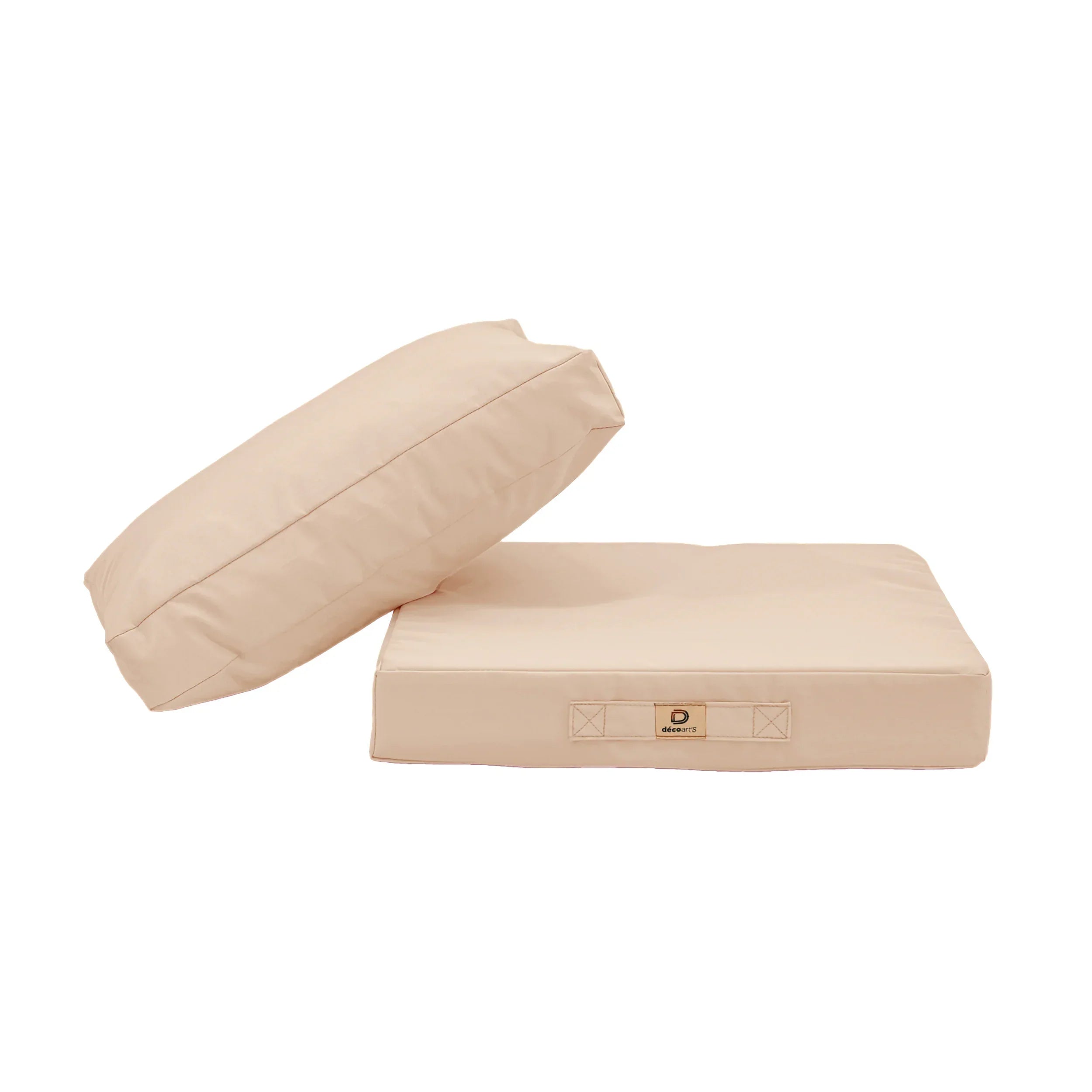 Ensemble Coussins Salon Jardin 60x60 Beige - Déhoussable & Anti-UV (Assise + Dossier)