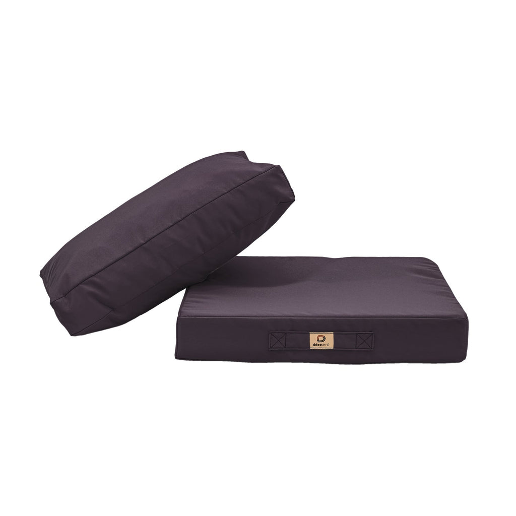 Ensemble Coussins Salon Jardin Déhoussable - Anti-UV (Assise + Dossier) 60x60 cm / Gris Carbone