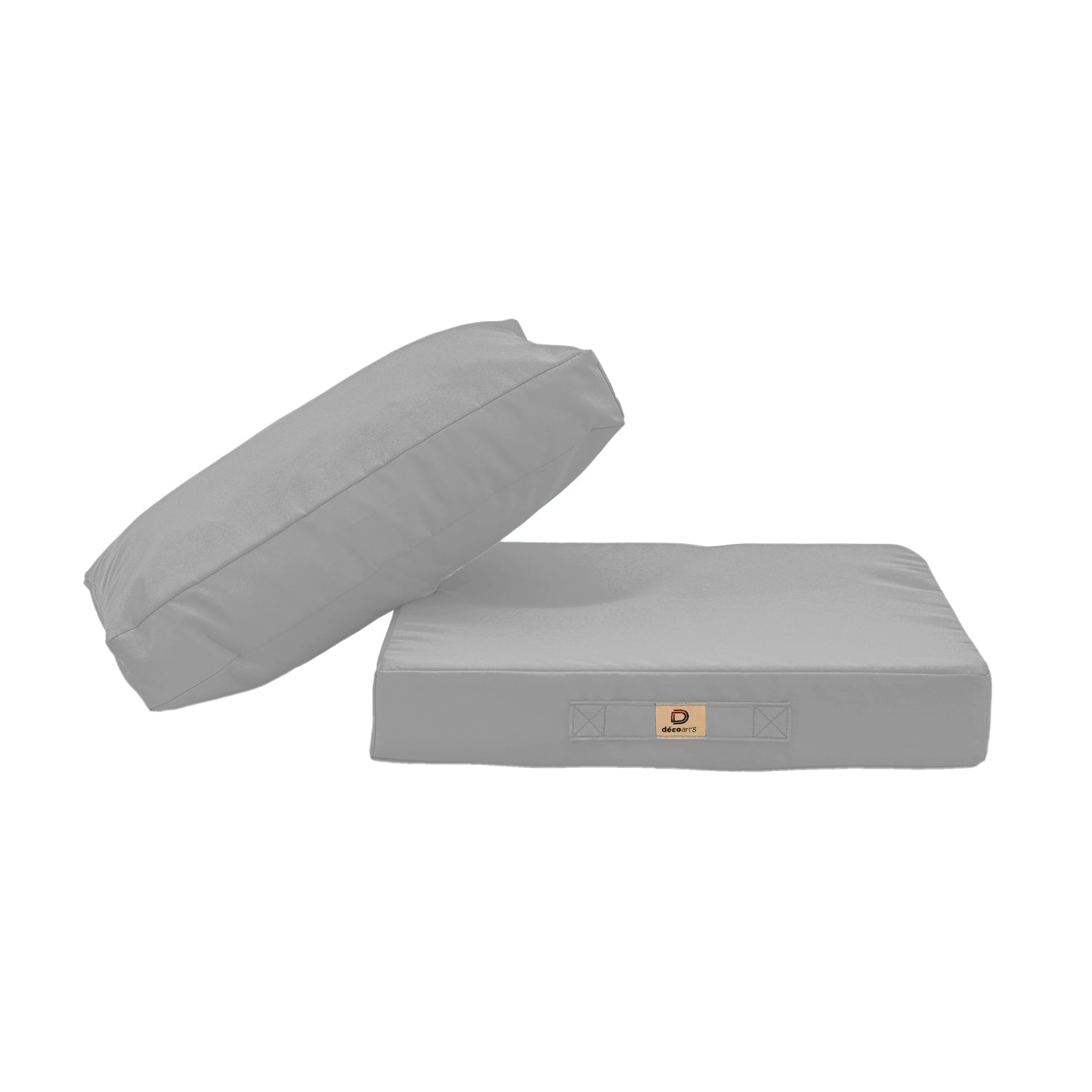 Ensemble Coussins Salon Jardin 60x60 Gris Galet - Déhoussable & Anti-UV (Assise + Dossier)