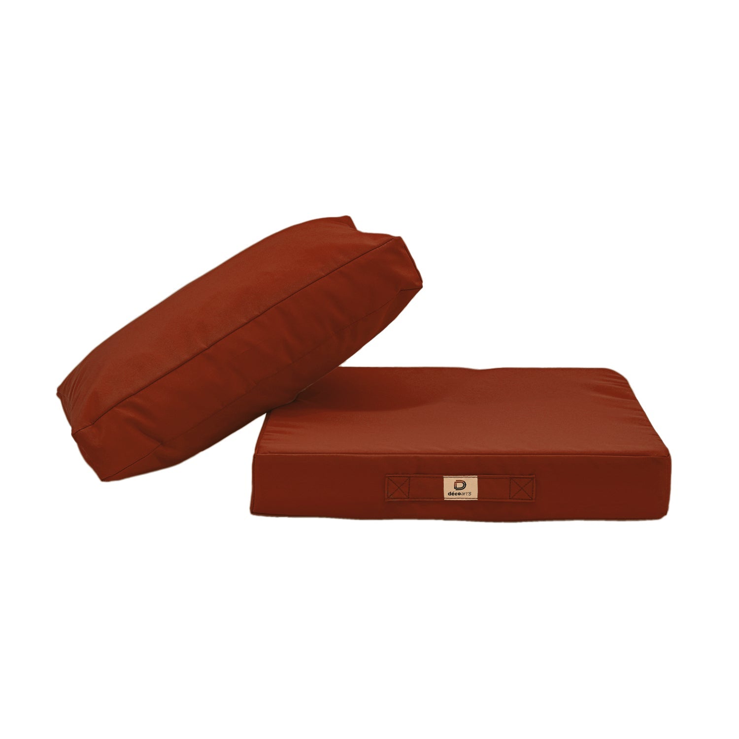 Ensemble Coussins Salon Jardin 60x60 Terracotta - Déhoussable & Anti-UV (Assise + Dossier)