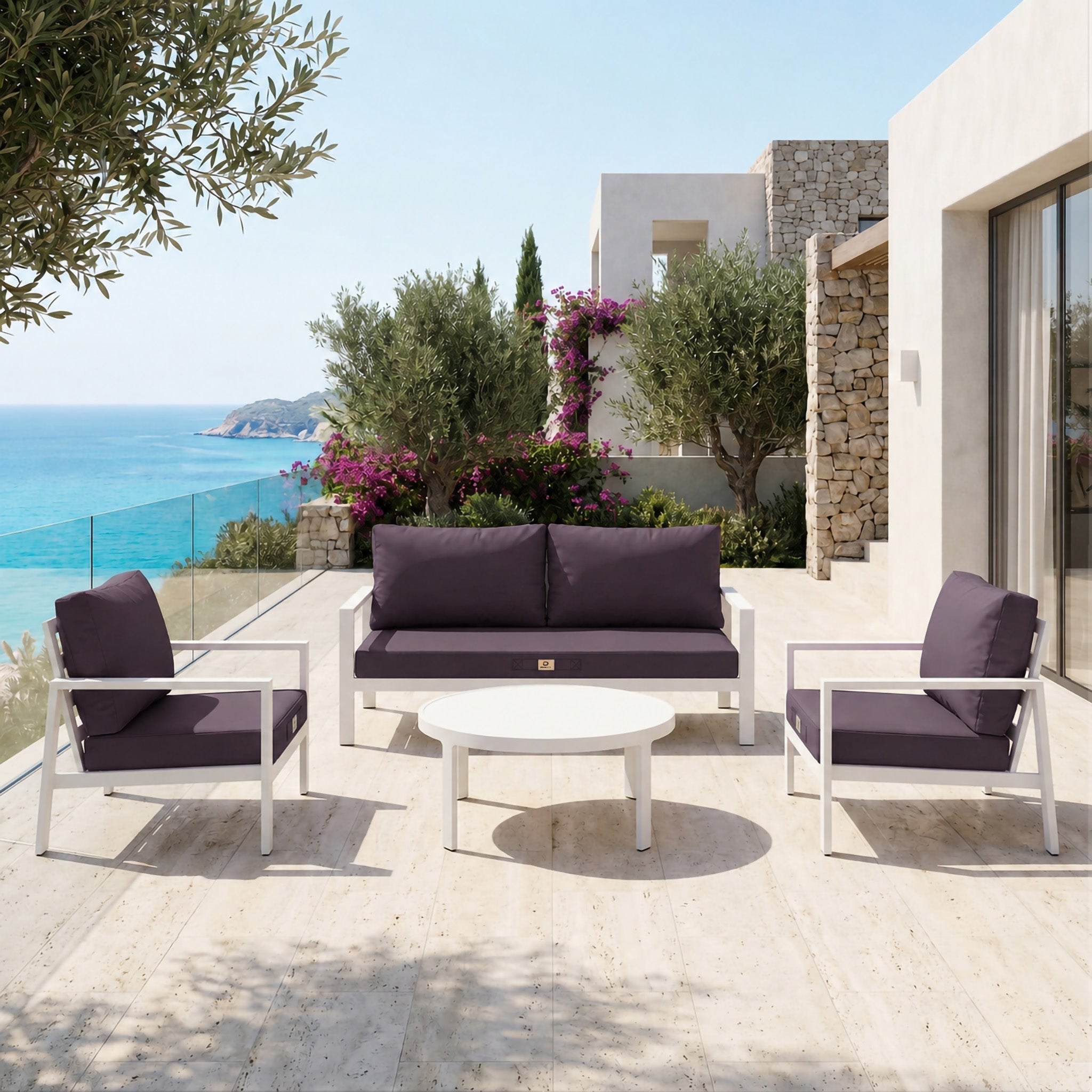 Ensemble Coussins Salon Jardin 60x60 Gris Carbone - Déhoussable & Anti-UV (Assise + Dossier)