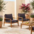 Ensemble Coussins Salon Jardin 60x60 Gris Carbone - Déhoussable & Anti-UV (Assise + Dossier)