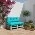 Ensemble Coussins Palette 120x80 Bleu Caraïbes - Imperméable & Épais 15cm