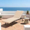 Matelas Bain de Soleil 185x60 Beige - Déhoussable & Imperméable (Transat)