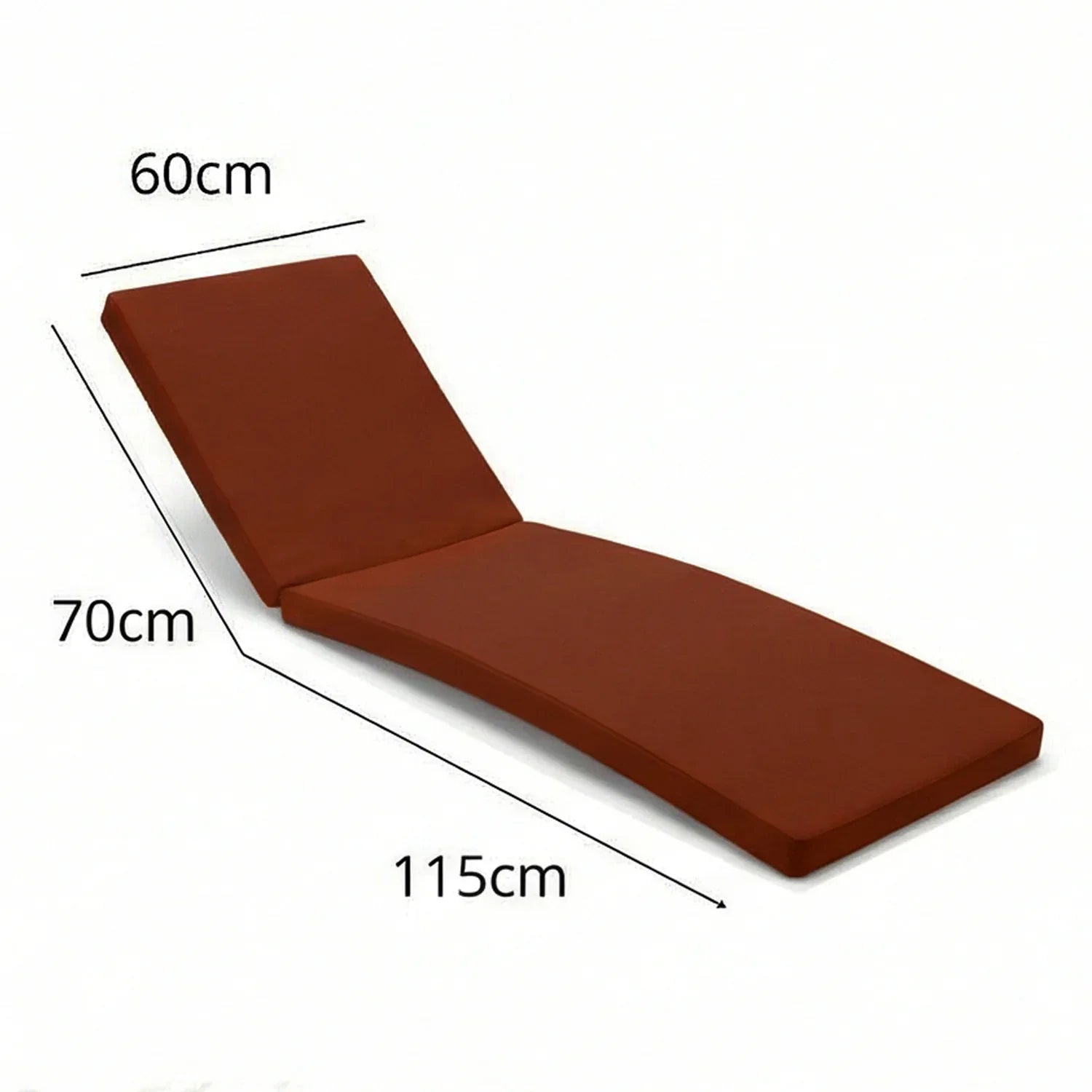 Matelas Bain de Soleil 185x60 Terracotta - Déhoussable & Imperméable (Transat)