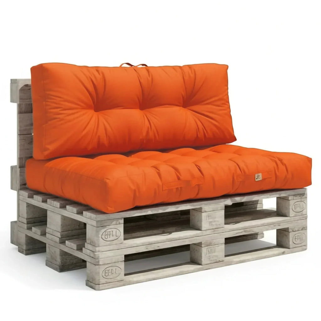 Ensemble Coussins Palette 120x80 Orange - Imperméable & Épais 15cm
