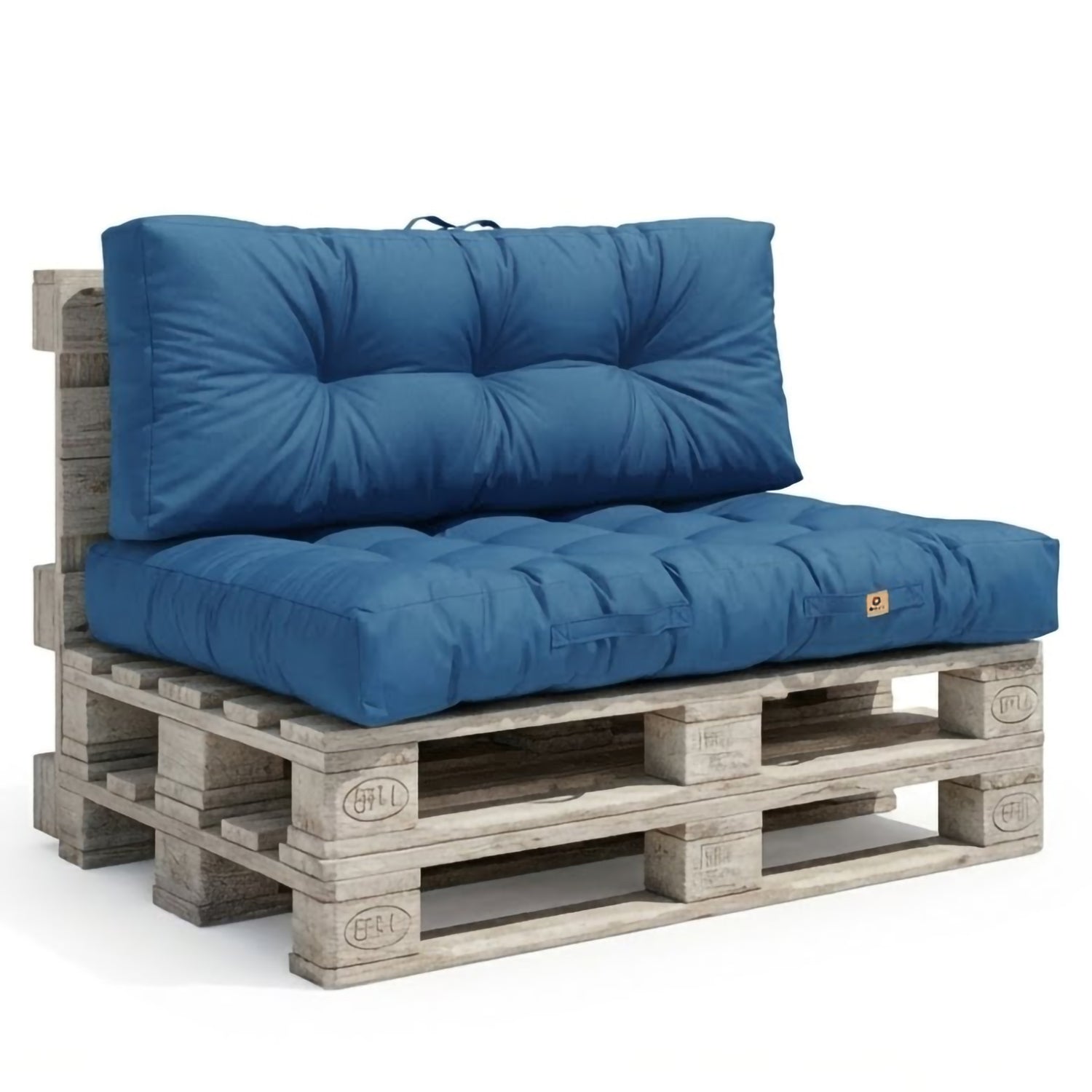Ensemble Coussins Palette 120x80 Bleu Pétrole - Imperméable & Épais 15cm
