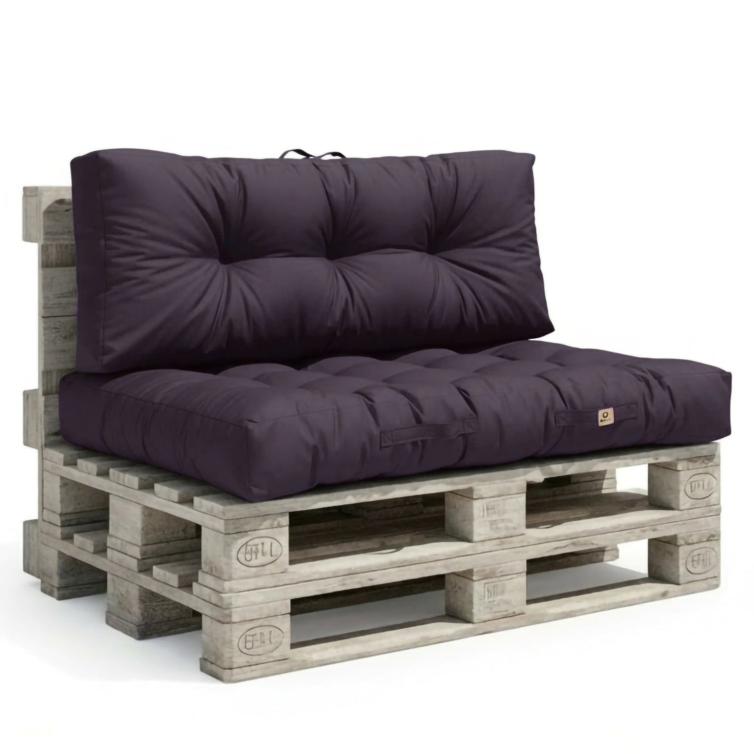 Ensemble Coussins Palette 120x80 Gris Carbone - Imperméable & Épais 15cm