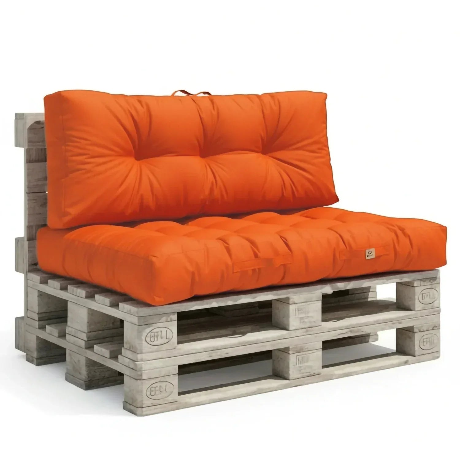 Ensemble Coussins Palette 120x80 - Imperméable & Épais 15cm Orange