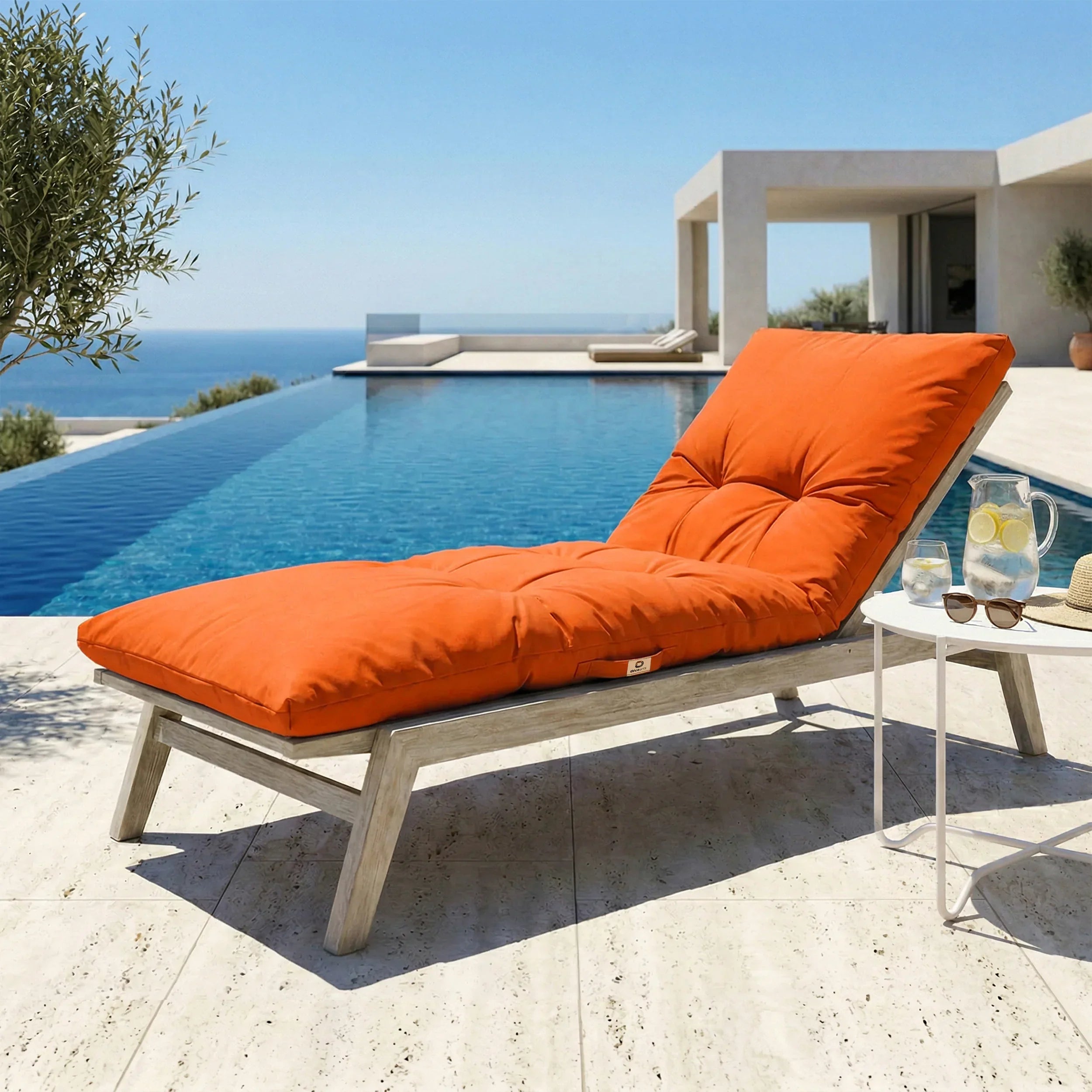 Matelas Bain de Soleil 185x60 Orange - Épais 12cm & Imperméable