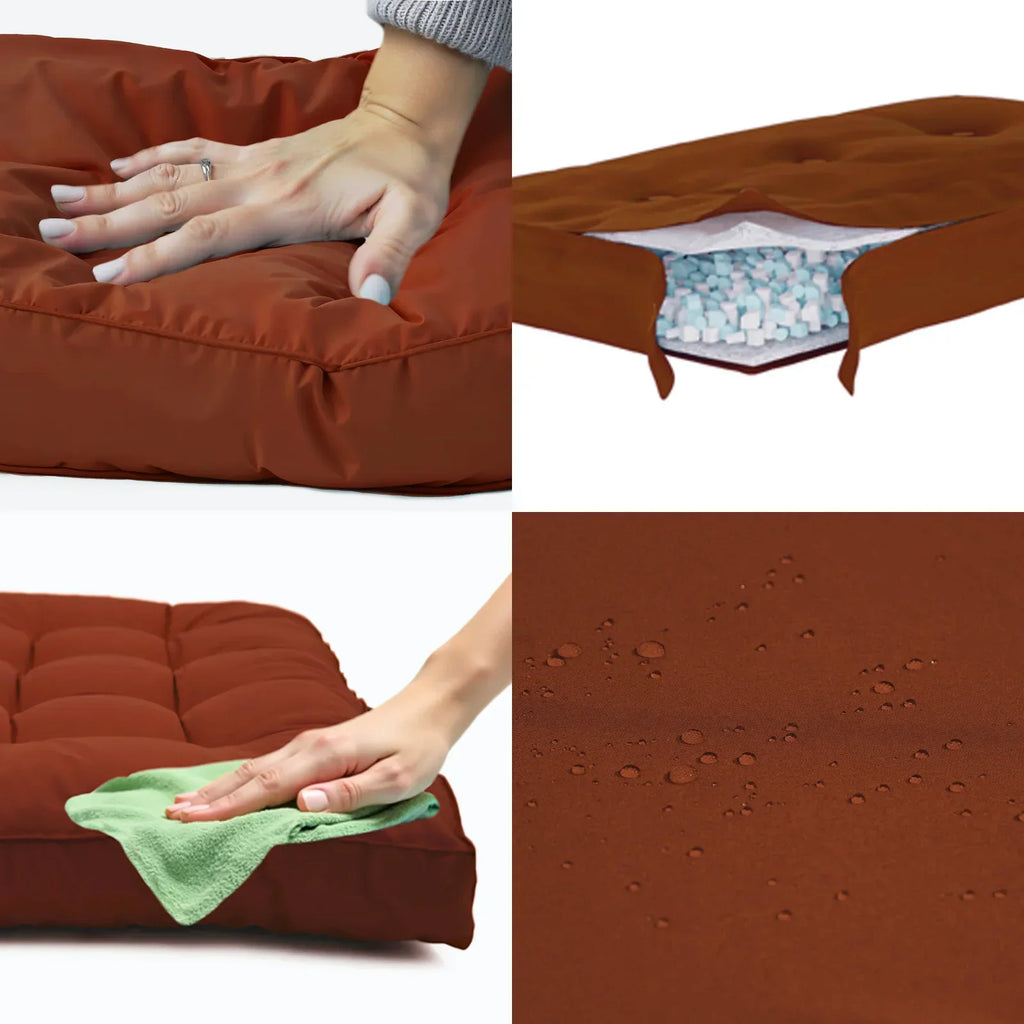 Matelas Bain de Soleil 185x60 Terracotta - Épais 12cm & Imperméable