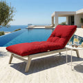 Matelas Bain de Soleil 185x60 Rouge Piment - Épais 12cm & Imperméable
