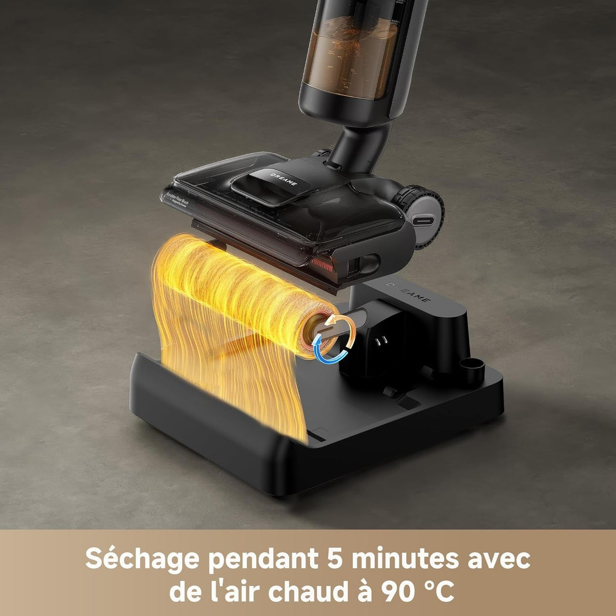 Séchage du rouleau à l'air chaud à 90 °C pendant 5 minutes sur la station