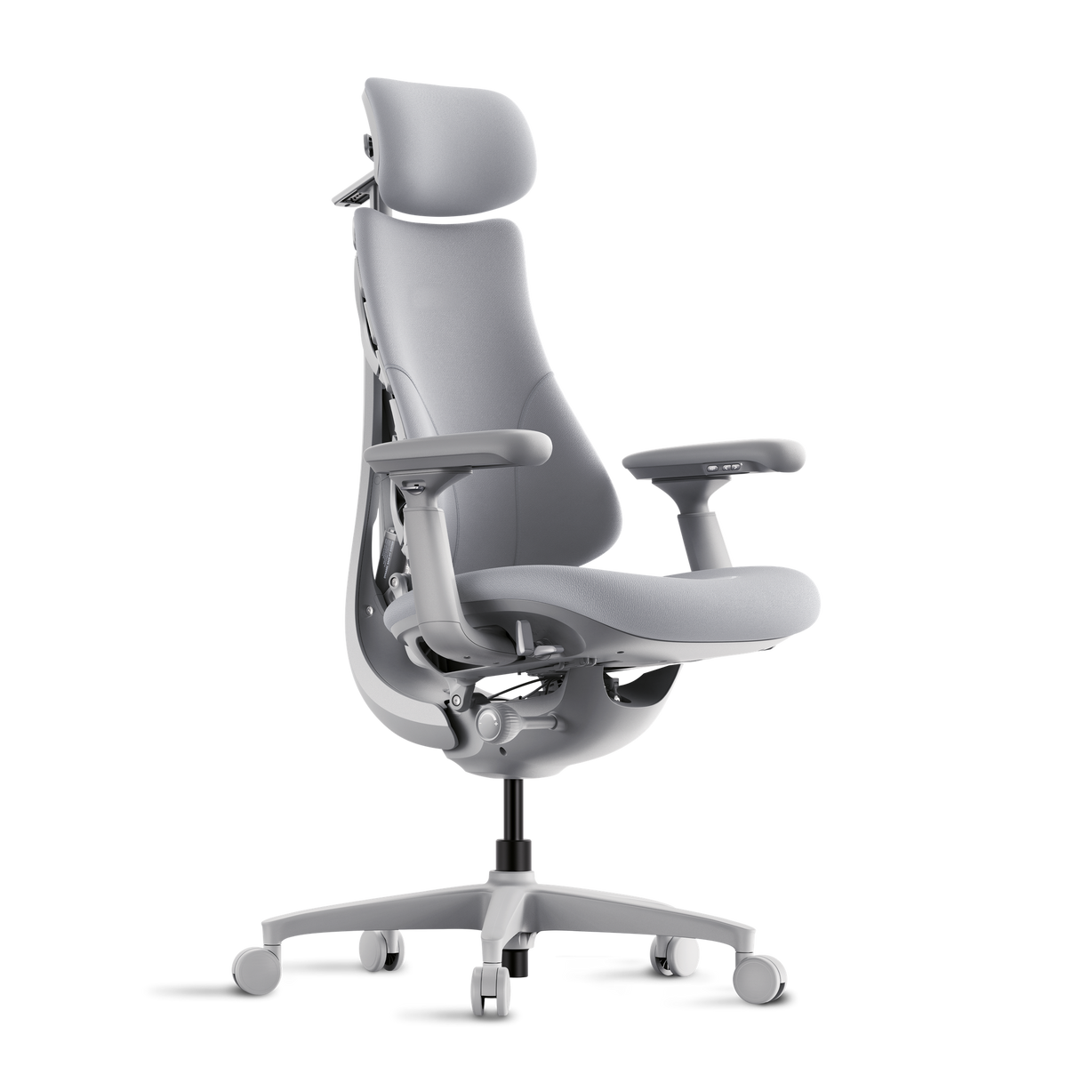 Fauteuil ergonomique DorsaFlex Gris Ardoise, vue trois-quarts