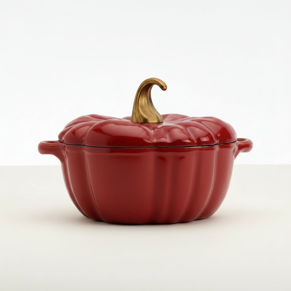 Cocotte citrouille en fonte émaillée coloris rouge brique