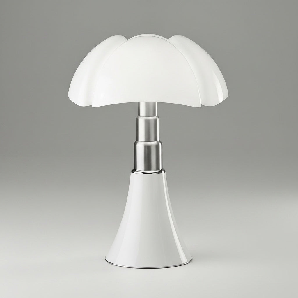 Lampe champignon design coloris Blanc, vue studio
